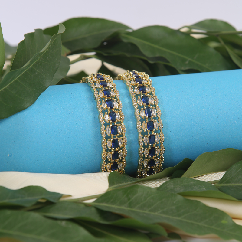 Blue Stone Bangle Set