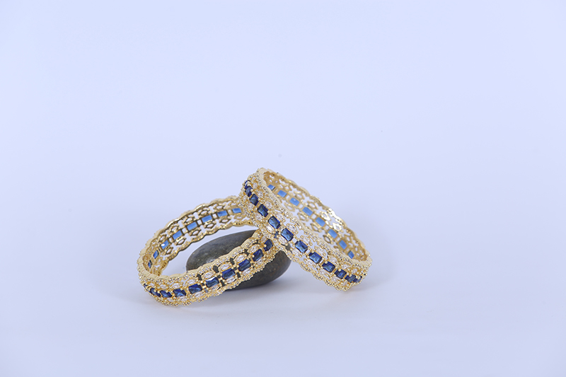 Gold Purple Bangle Set