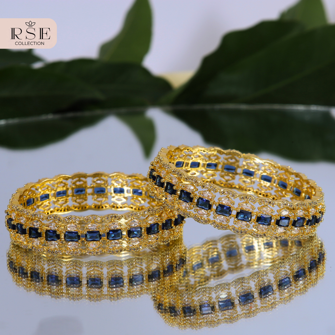 Blue Stone Bangle Set