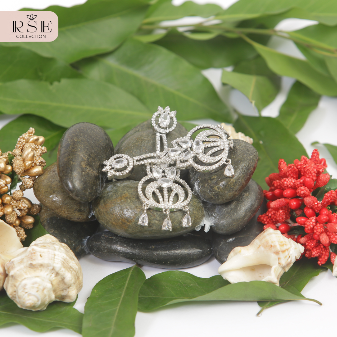 Bridal Silver Plated Jhumka Earrings - Image 2