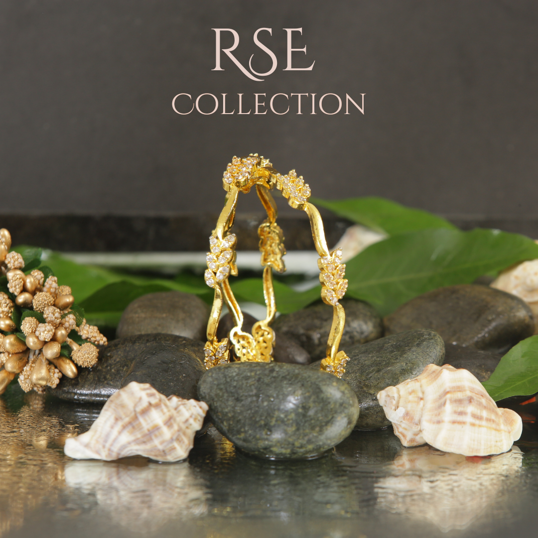 Gold Plated Bangle Set with Intricate Floral Work