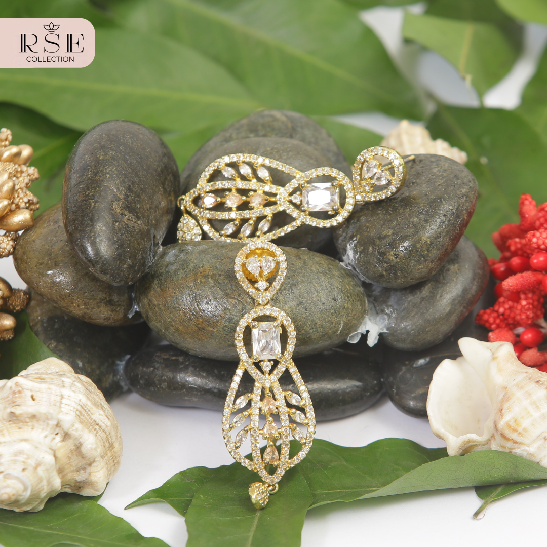 Gold Plated Drop Earrings with Teardrop Shape