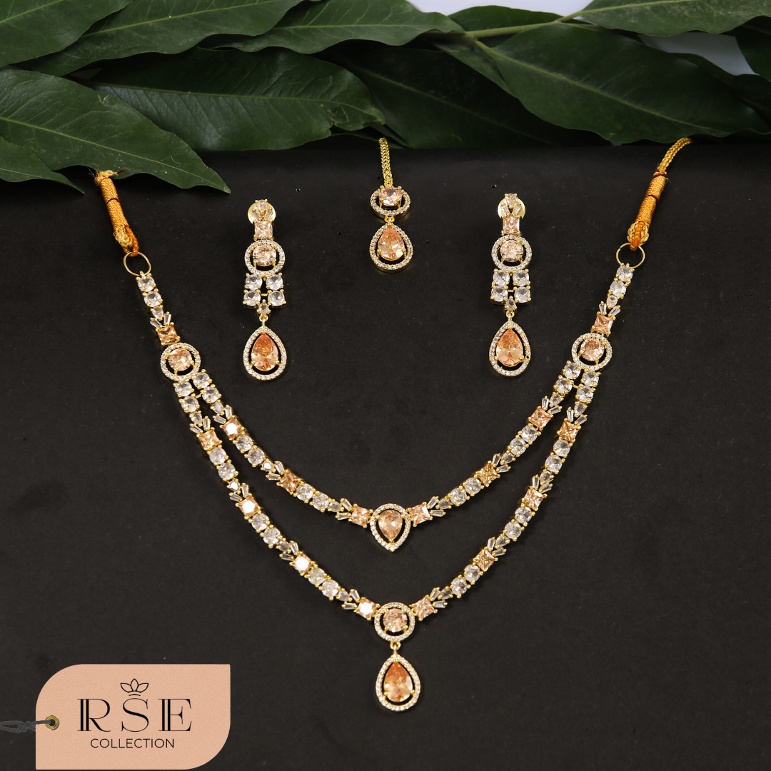 Champagne Stone Necklace Set
